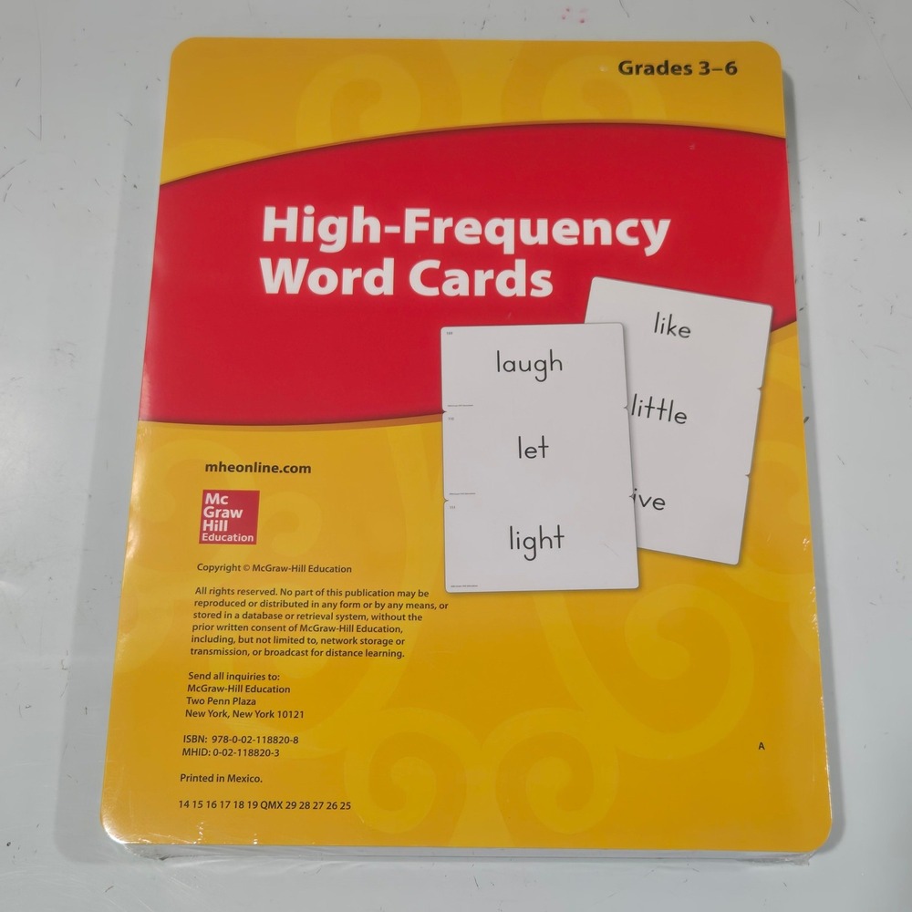 McGraw Hill High-Frequency Word Cards Grades 3-6 ISBN 9780021188208 New Sealed